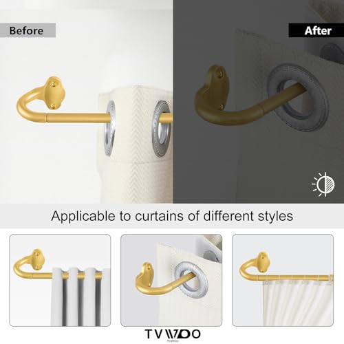 TVWOO Gold Wrap Around Curtain Rod - Adjustable 28-48" Room Darkening