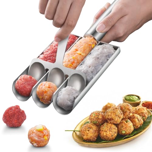 Stainless Steel Triple Meatball Maker - Effortless Meatball Scoop