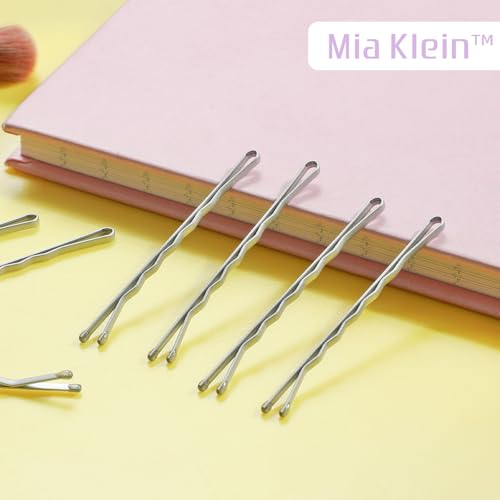 Mia Klein 60PCS Bobby Pins - 2 Inch Crimped Hair Grips for All Hair Types