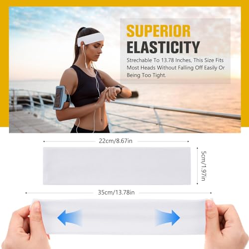 Hotop 30 Pcs Stretchy Sport Headbands for Women, Non-Slip Yoga Sweatbands