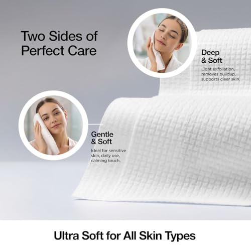 Lebogner 50 Pack Extra Large Soft Biodegradable Face Towels for Sensitive Skin