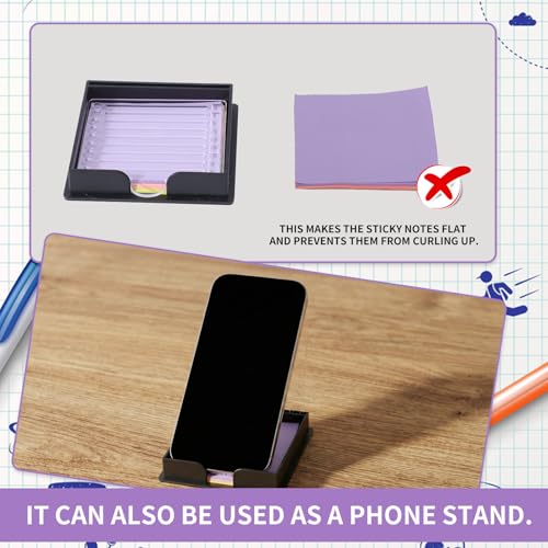 Besarme 3x3 Sticky Note Holder with 7 Stencils for Organized Notes