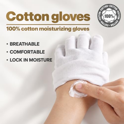 Smilco 100% Cotton Gloves - 3 Pairs One Size for Dry Hands, Eczema & Jewelry Inspection