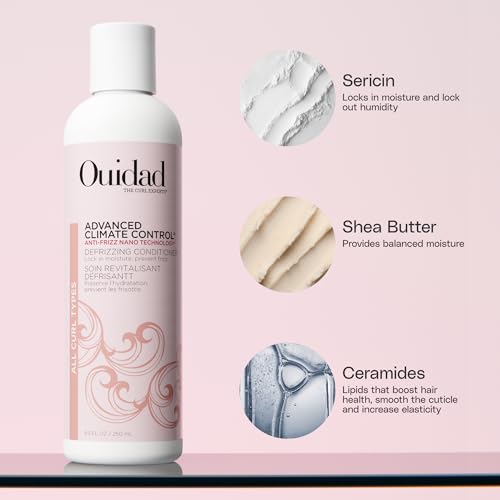 Ouidad Advanced Climate Control Defrizzing Conditioner for Curly Hair - Hydrates & Blocks Frizz