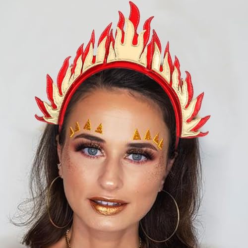 Red Flame Goddess Headband - Festival Costume Hair Accessory