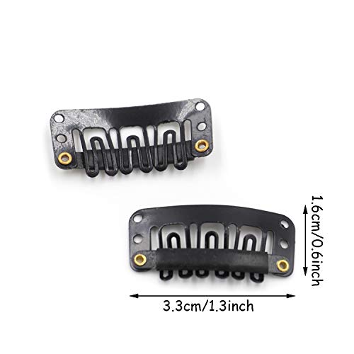 Honbay Black 50PCS U-Shape Hair Extension Clips 3.3cm for Sew-In Weaves