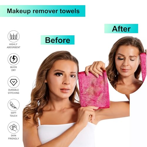 PleasingCare 3 Rosy Makeup Remover Cloth - Chemical-Free Water Cleansing Towel