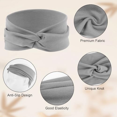 AOOSA Variation #A 6 Pack Women's Wide Stretch Headbands - Soft Vintage Style