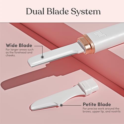 Jill V1 Dermaplane Razor Trial Kit ? Beginner Facial Hair Removal & Exfoliation Set with V1 Shave Wand, 2 V1 Dermaplane Blades & Cleaning Cloth ? Only Compatible with V1 Refill Blades