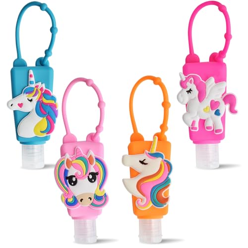 Travel Size Hand Sanitizer Bottles - 4 Pack Unicorn Design
