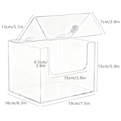 Clear Acrylic Face Towel Holder with Lid - Disposable Towel Dispenser