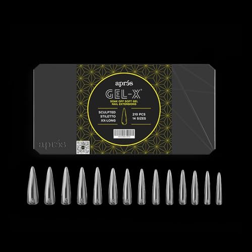 Aprés Gel-X Sculpted Stiletto Extra Extra Long Nail Tips - 210 Count