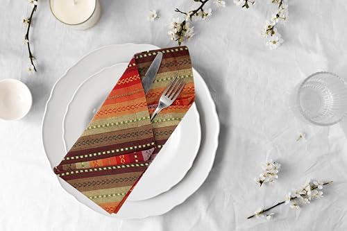 Salsa Stripe Cotton Napkin Set of 6 - 18x18 inch Multicolor Dinner Napkins