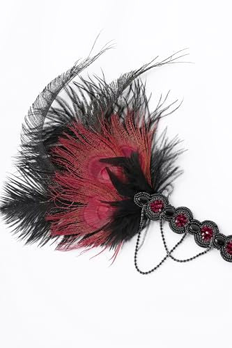 BABEYOND 1920s Flapper Feather Headband - Vintage Gatsby Hair Accessory