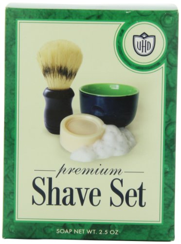 Van Der Hagen Premium Shave Set with Ceramic Bowl, Soap, and Boar Brush