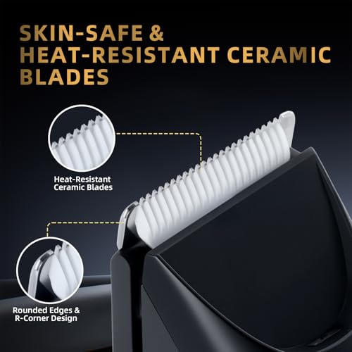 Pubic Hair Trimmer for Men, Manscape Body Hair Trimmer, Ceramic Blade Body Shavers with USB-C Charging, Replaceable Heads Ball Razors with Led Display, 90 Minutes Shaving, Ideal Gift for Men