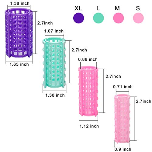 Ahier 20-Pack Self-Grip Hair Rollers - 4 Sizes for Voluminous Curls