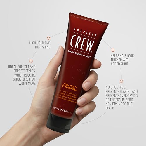 American Crew Firm Hold Styling Gel for Men, High Shine, 13.1 fl oz