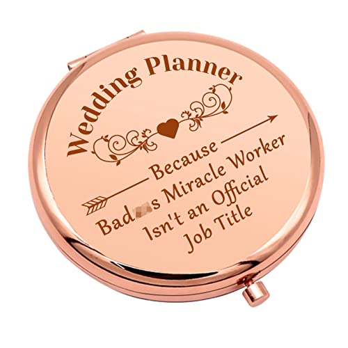 Mwphuy Wedding Planner Gift Compact Makeup Mirror for Wedding Coordinator - Thank You & Retirement Gift - For Wedding Planner