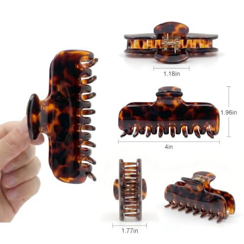 Bgffuy Tortoise Shell Claw Clip - 4 Inch Large Acetate Hair Clamp for Women