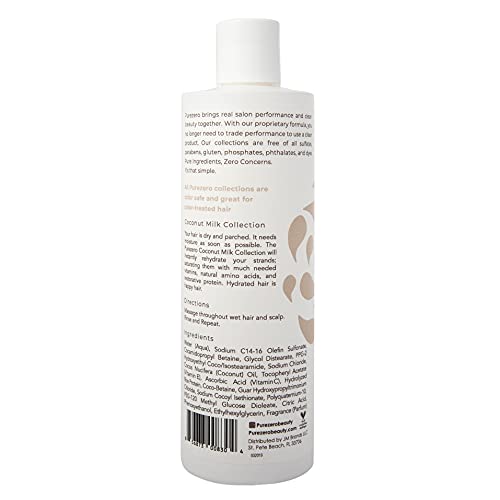 Purezero Coconut Milk Shampoo 12 Fl Oz - Intense Hydration & Shine