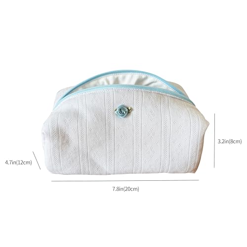 Handmade Quilted Cotton Makeup Bag for Women - Cute Cosmetic Pouch,