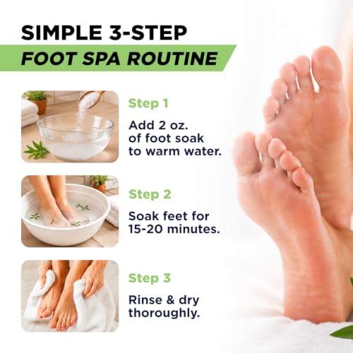 FOOT CURE Tea Tree Oil Epsom Salt Foot Soak, 16 Ounce - Callus & Odor Relief