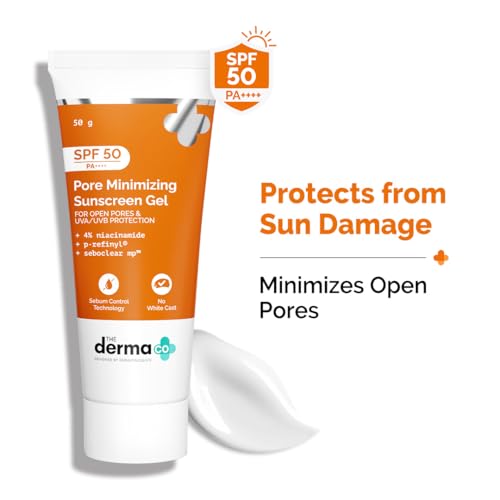 The Derma Co Pore Minimizing Sunscreen SPF 50 - 2-in-1 Primer & Protector, Matte Finish, 1.76 Oz