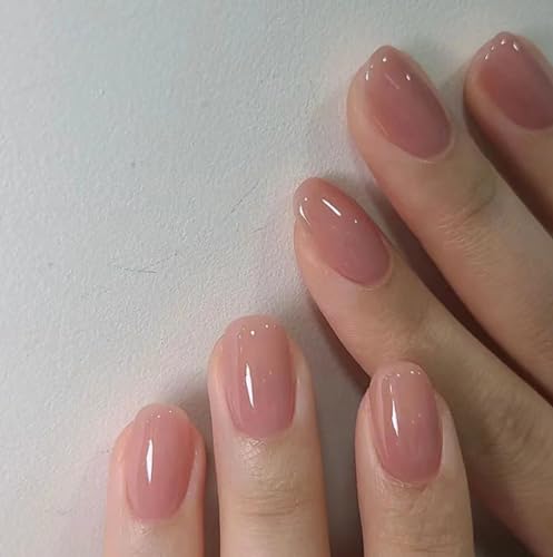 CurvLife Extra Short Oval Press On Nails - Nude Peach Pink | 32PCS