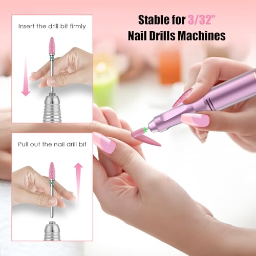 5PCS Ceramic Nail Drill Bits Set for Acrylic & Gel Nails