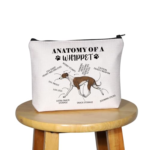 Anatomy Of Whippet Makeup Bag - Funny Gift for Dog Lovers