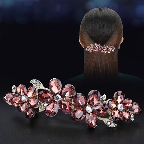 Jakeni Rhinestone Bridal Hair Clips Q1 - Sparkly Crystal Hair Barrettes for Wedding & Formal Wear
