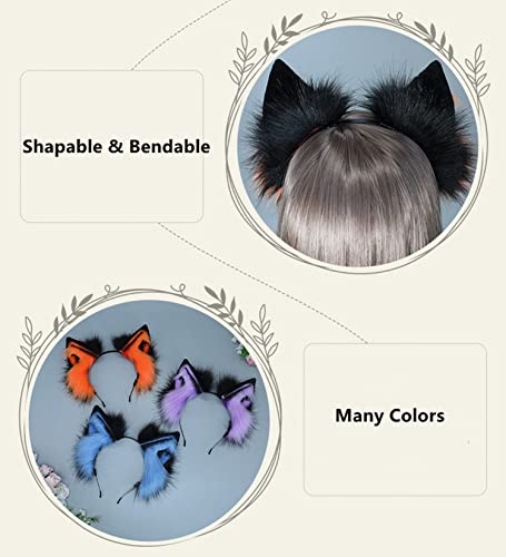 Fxaelian Cosplay Fox Wolf Bear Cat Dog Ears Headband Hair Accessory - Orange