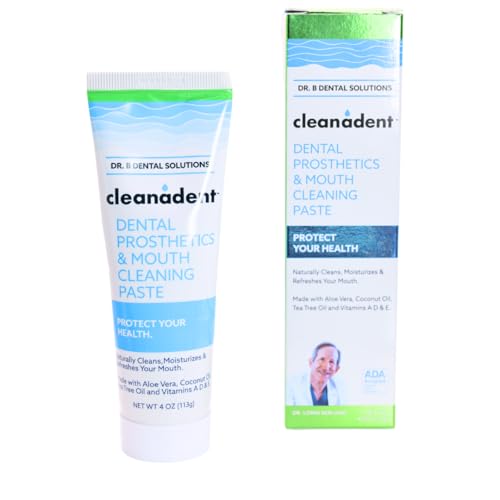 Dr. B Cleanadent All-Natural Denture Toothpaste 4 oz - Removes Odors & Stains