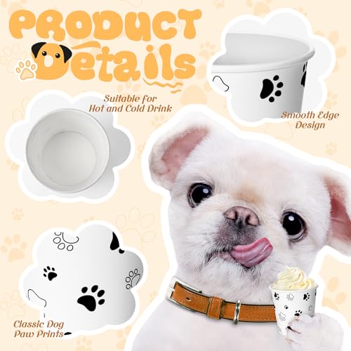 Yungyan 100 Pcs Disposable Mini Pup Cups with Paw Print Design