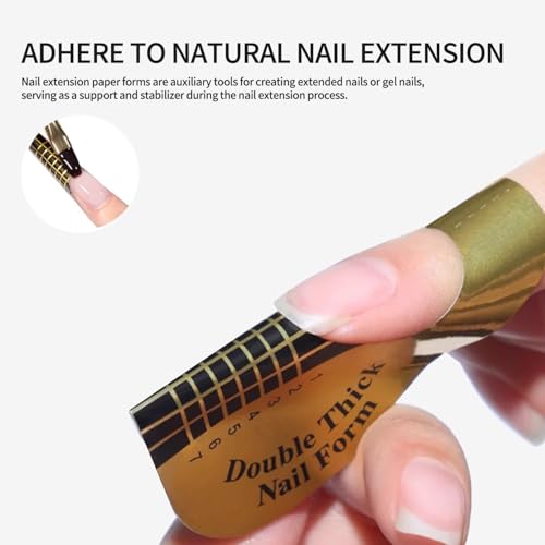 SULLMAR 400pcs Nail Forms for Builder Gel & Acrylic Extensions, Horseshoe Design, DIY Nail Art Supplies
