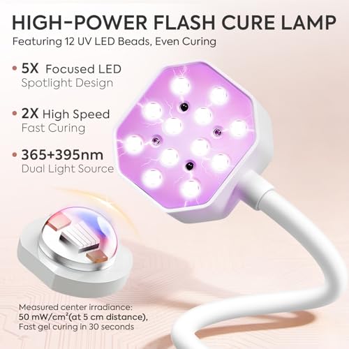 PRYZUNA 36W Cordless UV LED Nail Lamp – Portable Gooseneck Gel Curing Light