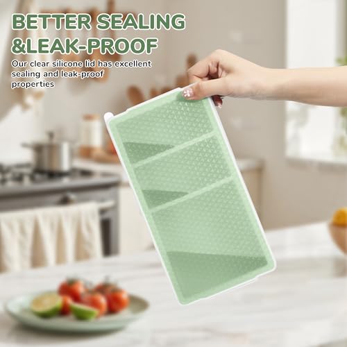 Doasuwish Silicone Freezer Trays with Lid - 2-Pack, 1-Cup & 2-Cup