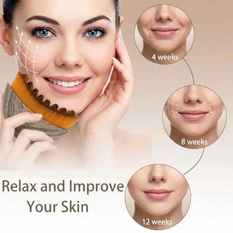 Stainless Steel Gua Sha Tool & Lymphatic Drainage Face Brush Set, Facial Massage Kit for Jawline Sculpting Puffiness Lifting Relaxation, Contour Face Brush with Storage Case for Women EDCBMB