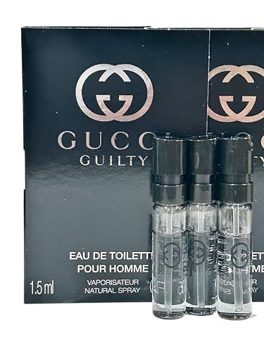 Gucci Guilty Eau De Toilette for Men - 3 Mini Travel Size Vials (1.5 ML each)