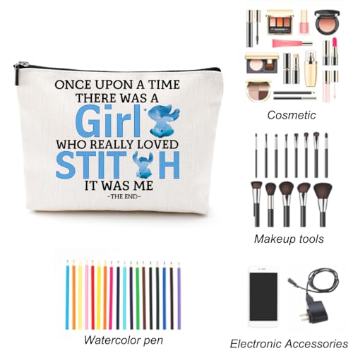 LONGXIN Cute Cartoon Cosmetic Makeup Bag - Large Capacity Zipper Pouch