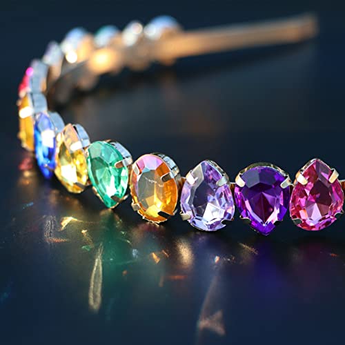 Sparkly Rhinestone Butterfly Headband for Women Colorful Hair Accessory