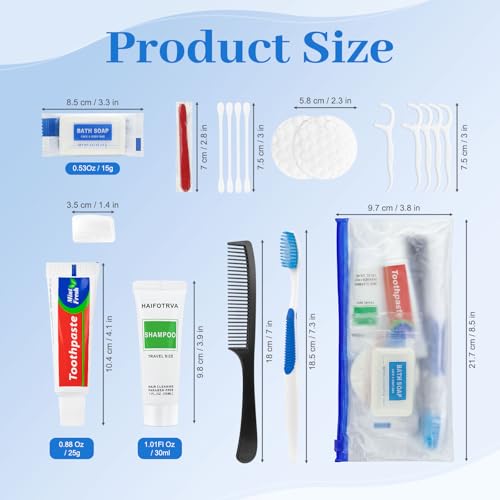 HAIFOTRVA 5-Pack Travel Toiletries Kit 7-in-1 Personal Hygiene Set for Men & Women