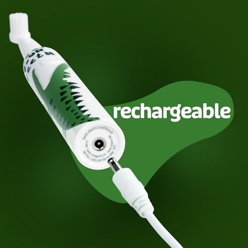 Practicon SmileGoods SoniPal Alligator Sonic Kids Toothbrush - Rechargeable Electric Toothbrush with 3 Modes & 4 Brush Heads