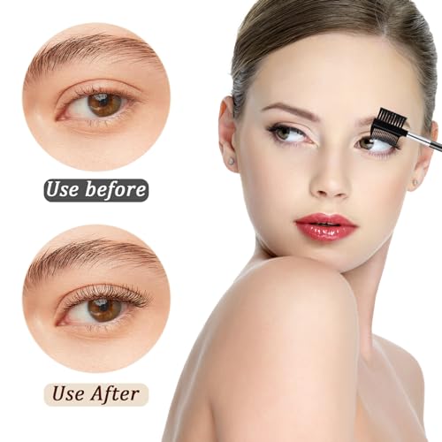 10-Pack Eyebrow & Eyelash Brush Comb Set - Dual-Sided Makeup Tool