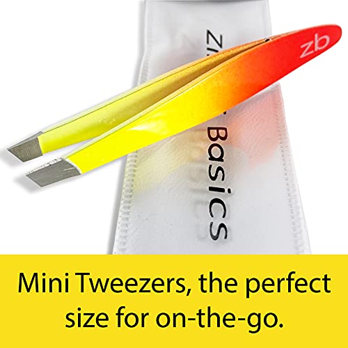 Zizzili Basics Sherbet Mini Slant Tweezers - Precision Eyebrow & Facial Hair Removal