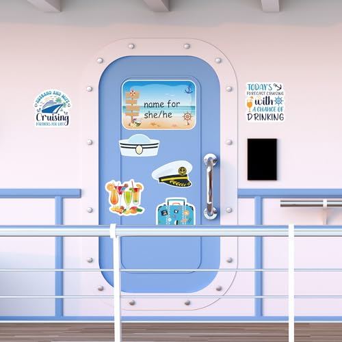 Couple Cruise Door Magnets Set - 7PCS with 3 Paint Pens