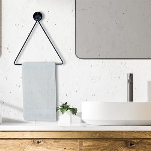 MyGift Triangular Wall-Mounted Hand Towel Holder - Matte Black