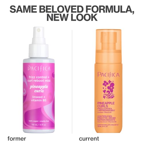 Pacifica Pineapple Curls Frizz Control Hair Spray 4oz - Curl Refresher & Humidity Protector