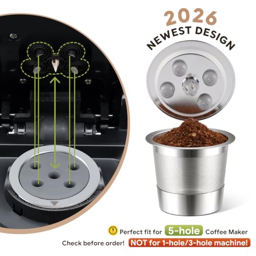 HAILASRE 2-Pack Stainless Steel Reusable K Cups for Keurig Supreme & Plus